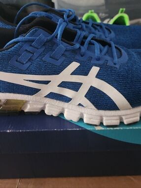 Asics Blue Sneakers with White Logo